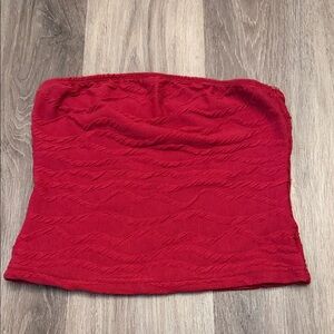 Red Textured Tube Top